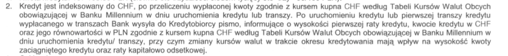 Unieważnienie umowy Millennium. Umowa kredytowa Millennium. Odfrankowienie kredytu Millennium. Kancelaria frankowa Millennium Bank
