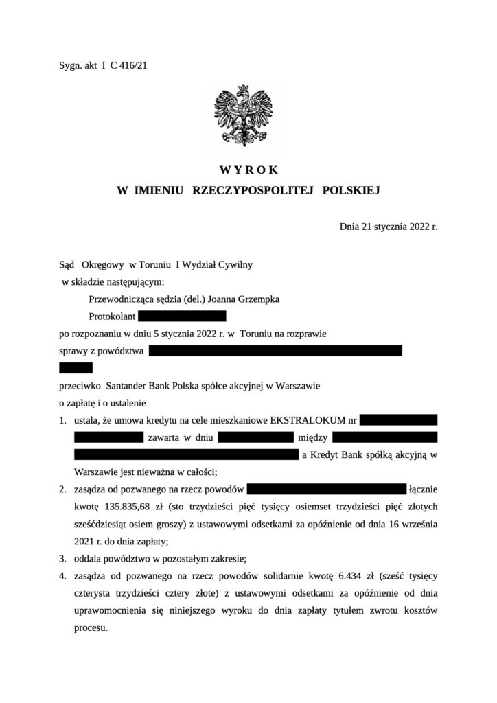 Nieważność kredytu EKSTRALOKUM. Pomoc frankowiczom Grochowo.