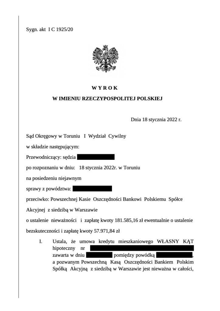 Unieważnienie umowy WŁASNY KĄT hipoteczny. Kancelaria prawna Rypin.