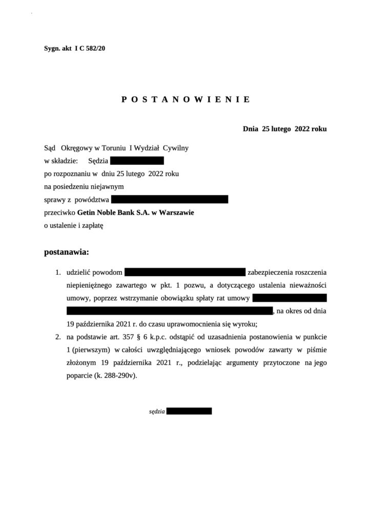 Zabezpieczenie w sprawie frankowej Toruń. Pomoc frankowiczom Rypin. Sprawy frankowe Grudziądz.