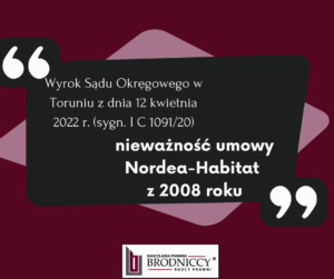 Unieważnienie kredytu Nordea-Habitat