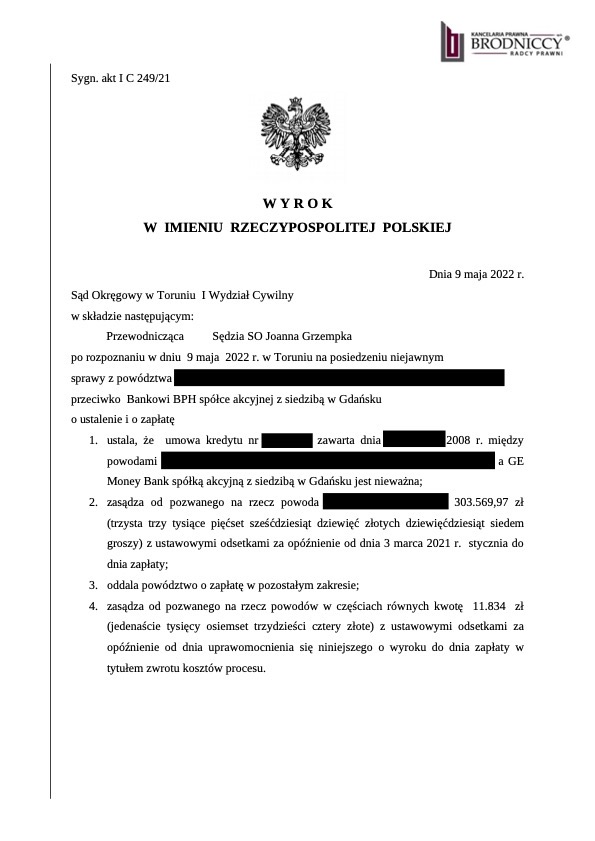 Nieważność umów GE Money Bank. Kancelaria frankowicze. Pomoc frankowiczom Gdańsk