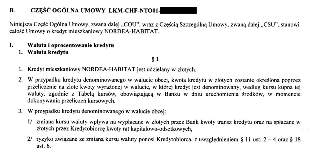Kredyt denominowany Nordea Habitat. Pozew przeciwko PKO BP