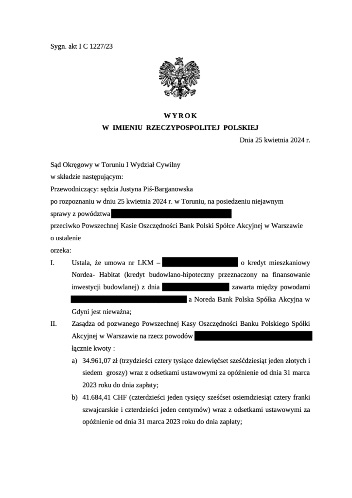 NORDEA HABITAT 2011 umowa nieważna