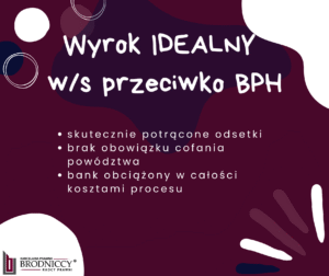 Wyrok idealny przeciwko Bankowi BPH potrącenie