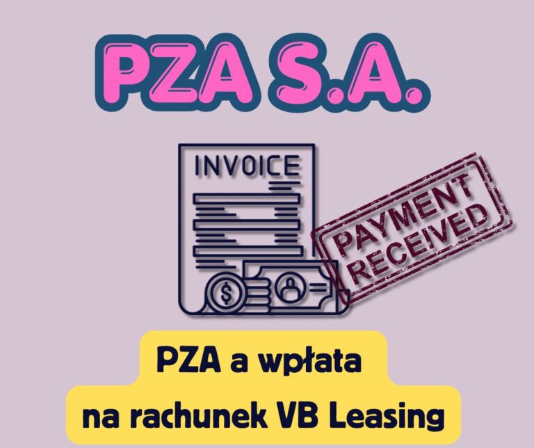 PZA a wpłata na rachunek VB Leasing
